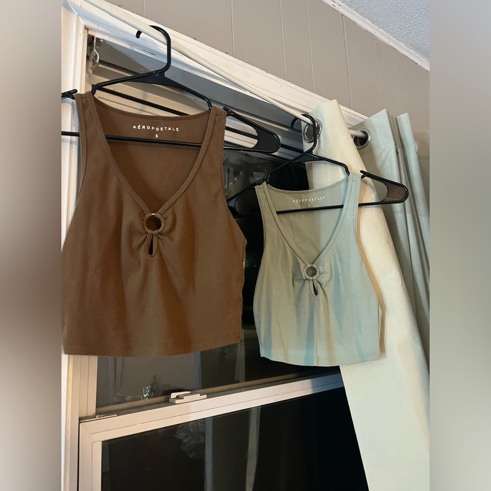 AEROPOSTALE BROWN & GREEN TANKS